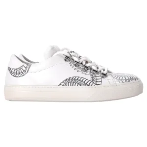 Tod's Printed Low Top Sneakers in White Leather