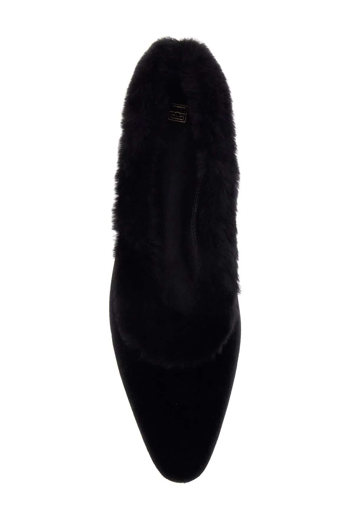 Toteme Women's  Velvet Ballerinas With Shearling Trim