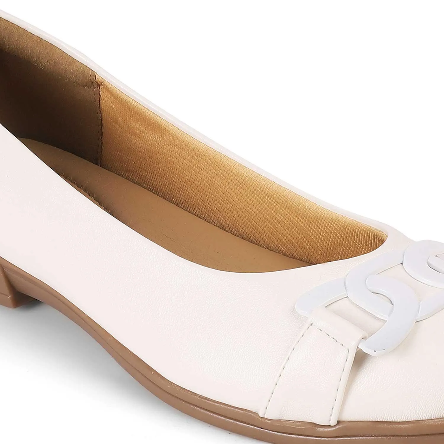 Tresmode Bolingo White Women's Casual Ballerinas