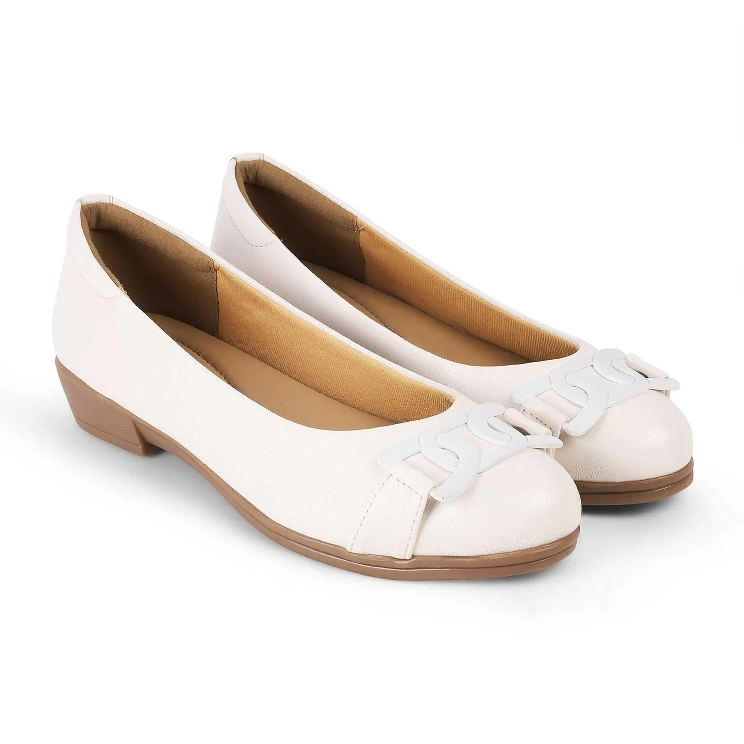 Tresmode Bolingo White Women's Casual Ballerinas