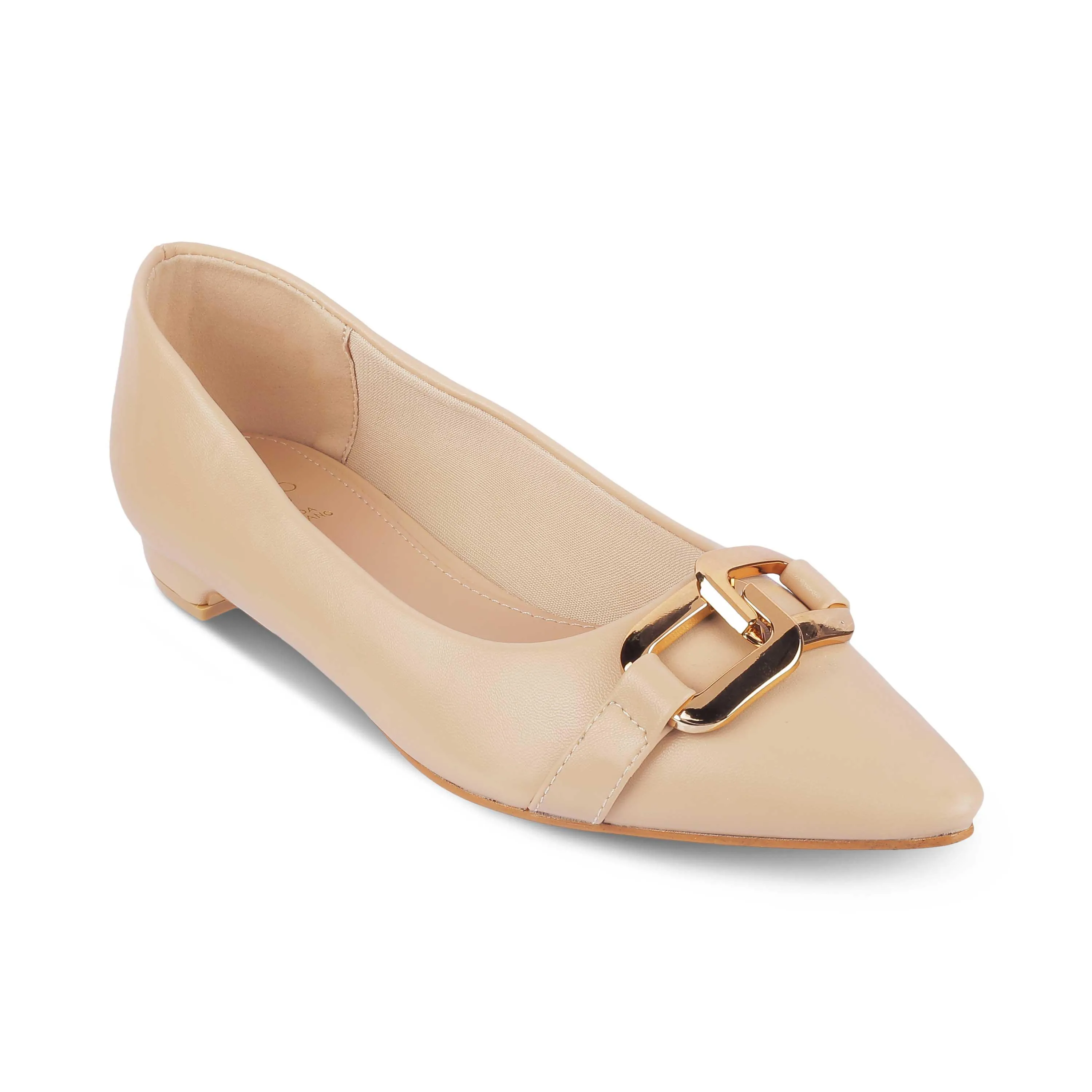 Tresmode Champs Beige Women's Dress Ballerinas