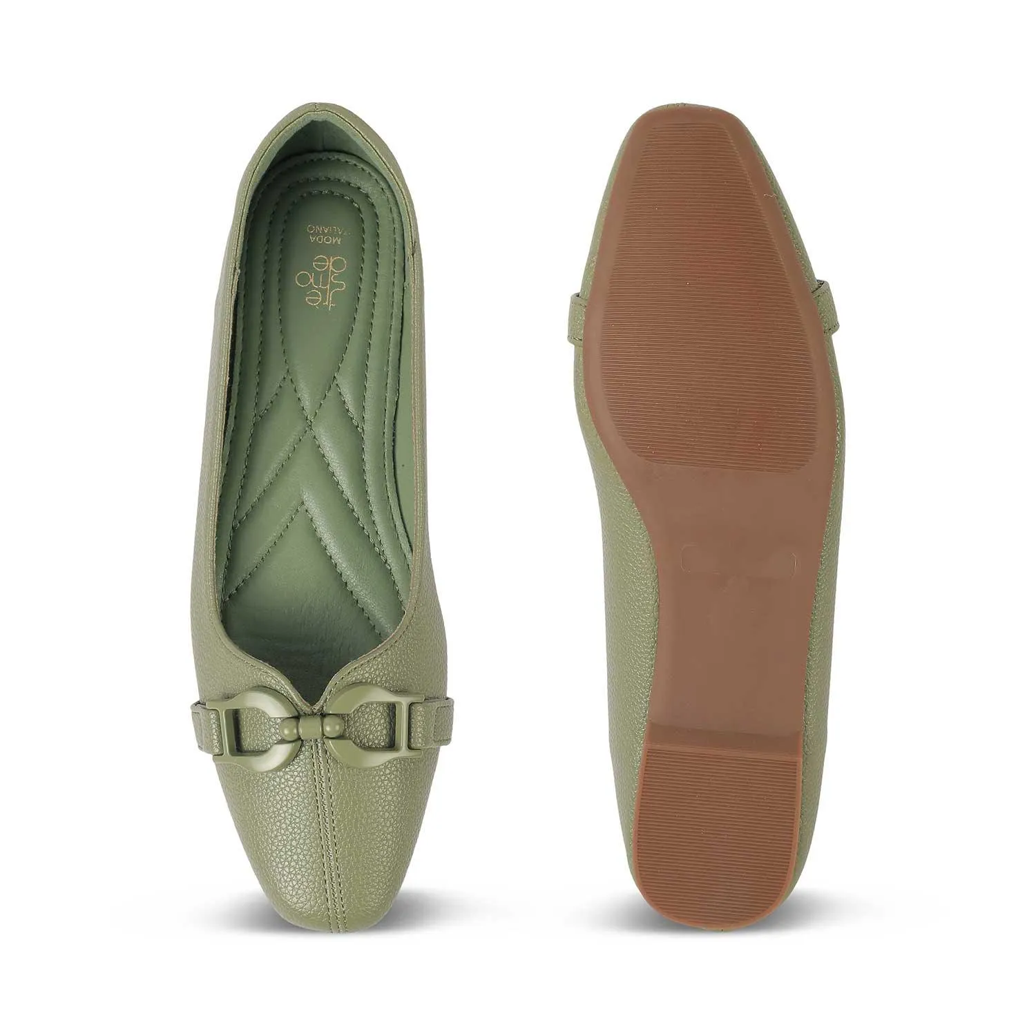 Tresmode Fare Green Women's Dress Ballerinas