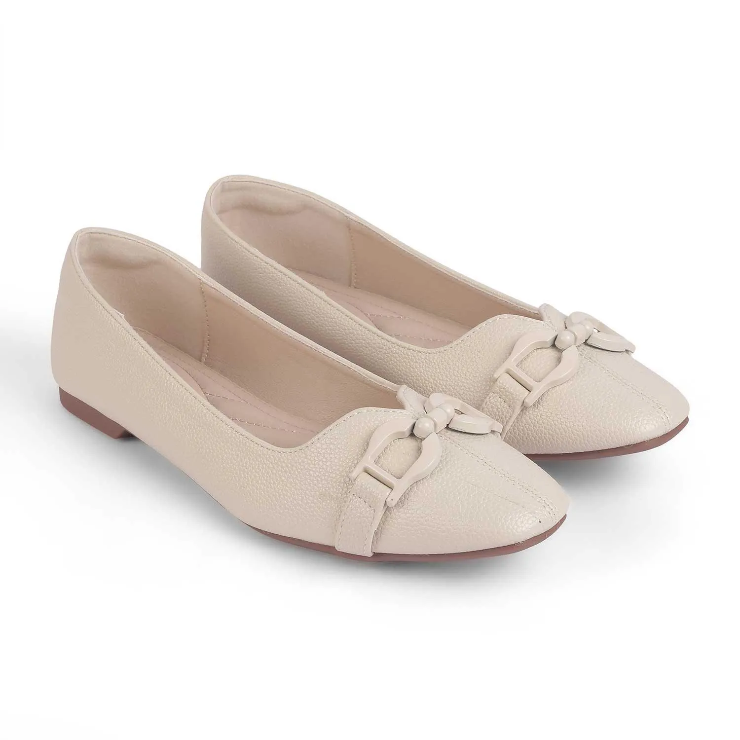 Tresmode Fare White Women's Dress Ballerinas