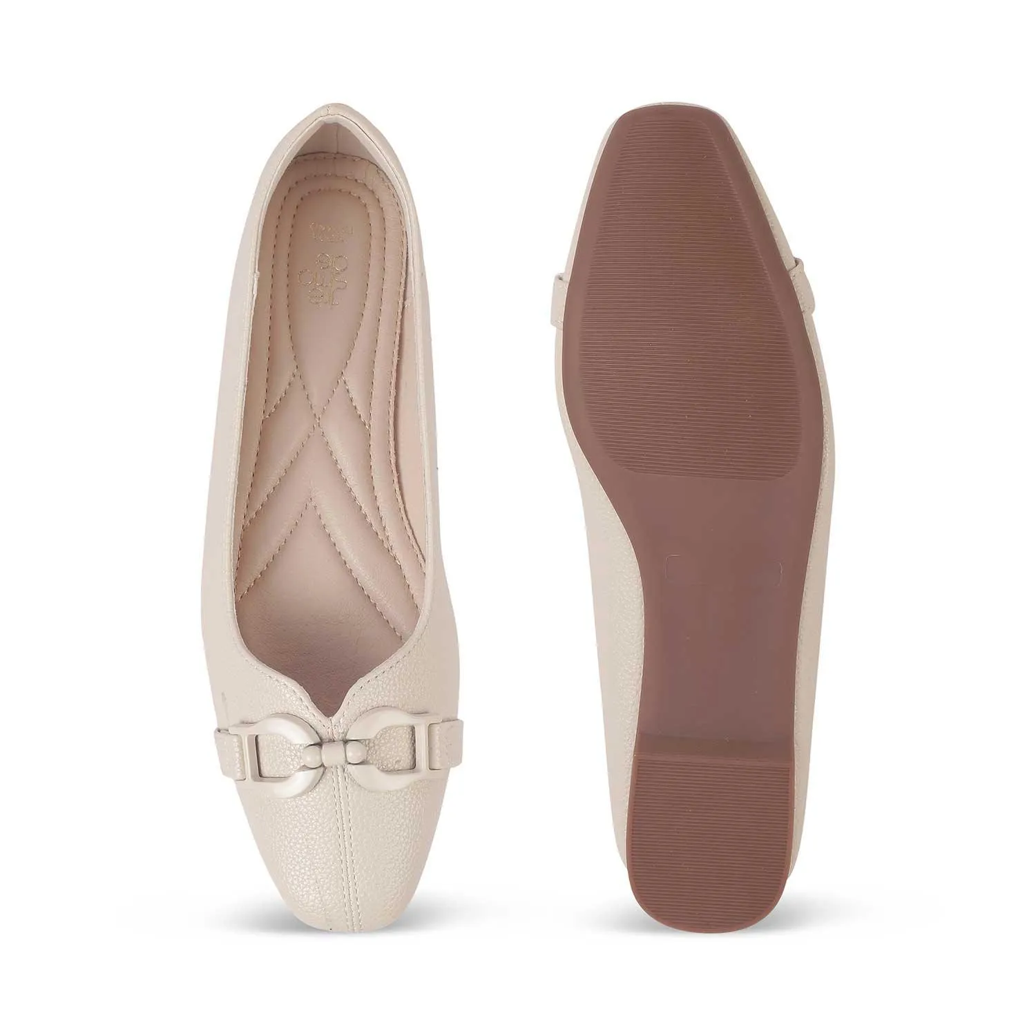 Tresmode Fare White Women's Dress Ballerinas