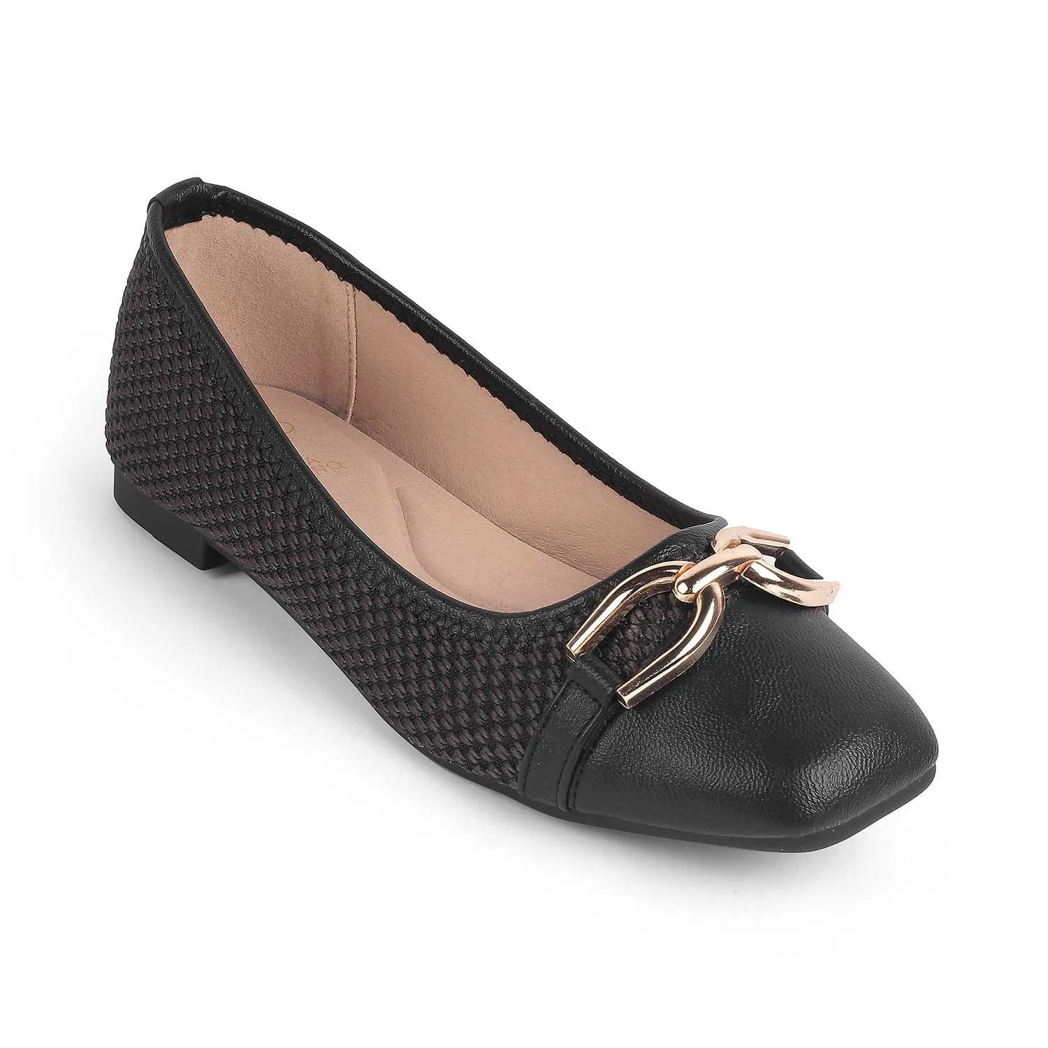 Tresmode Yolky Black Women's Dress Ballerinas