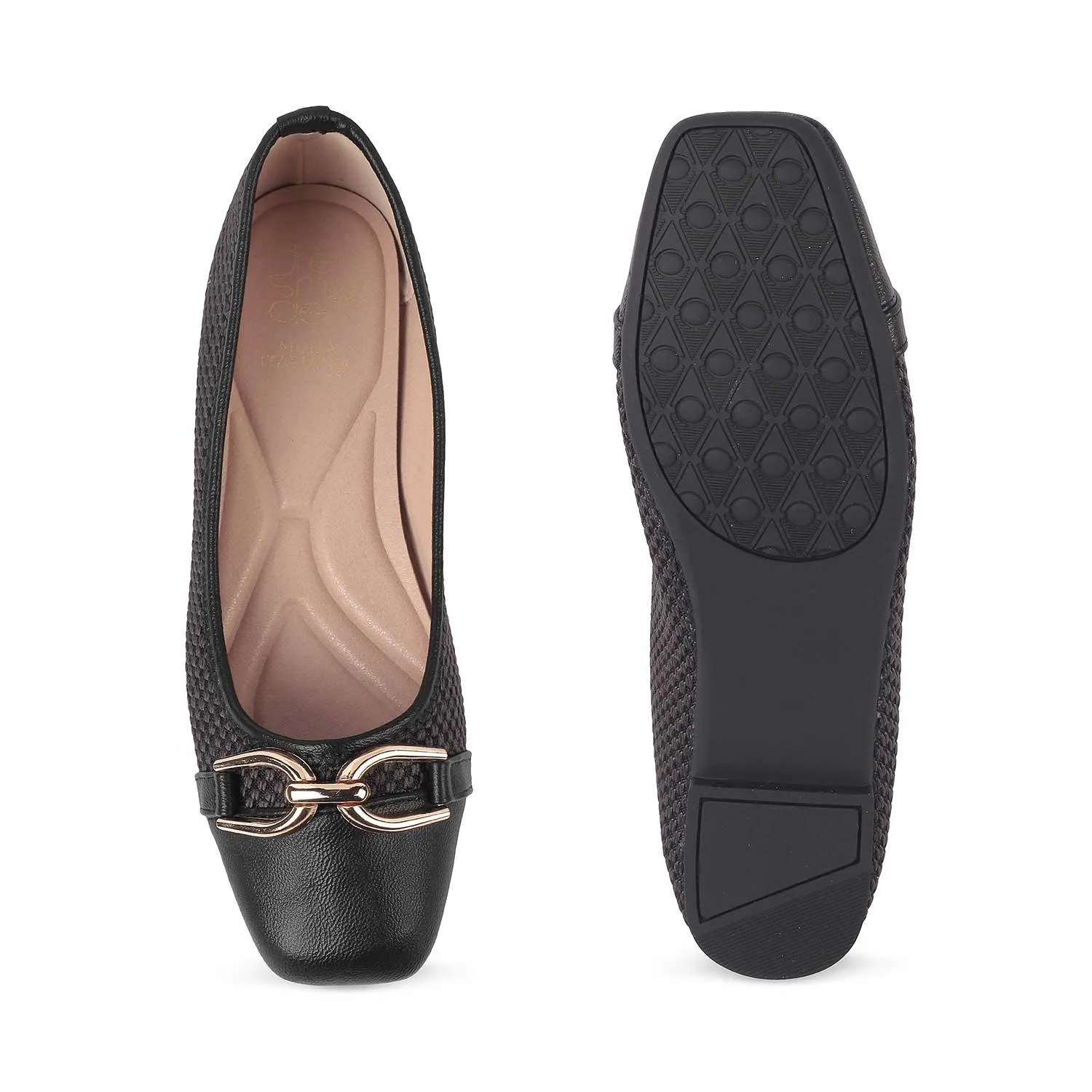 Tresmode Yolky Black Women's Dress Ballerinas