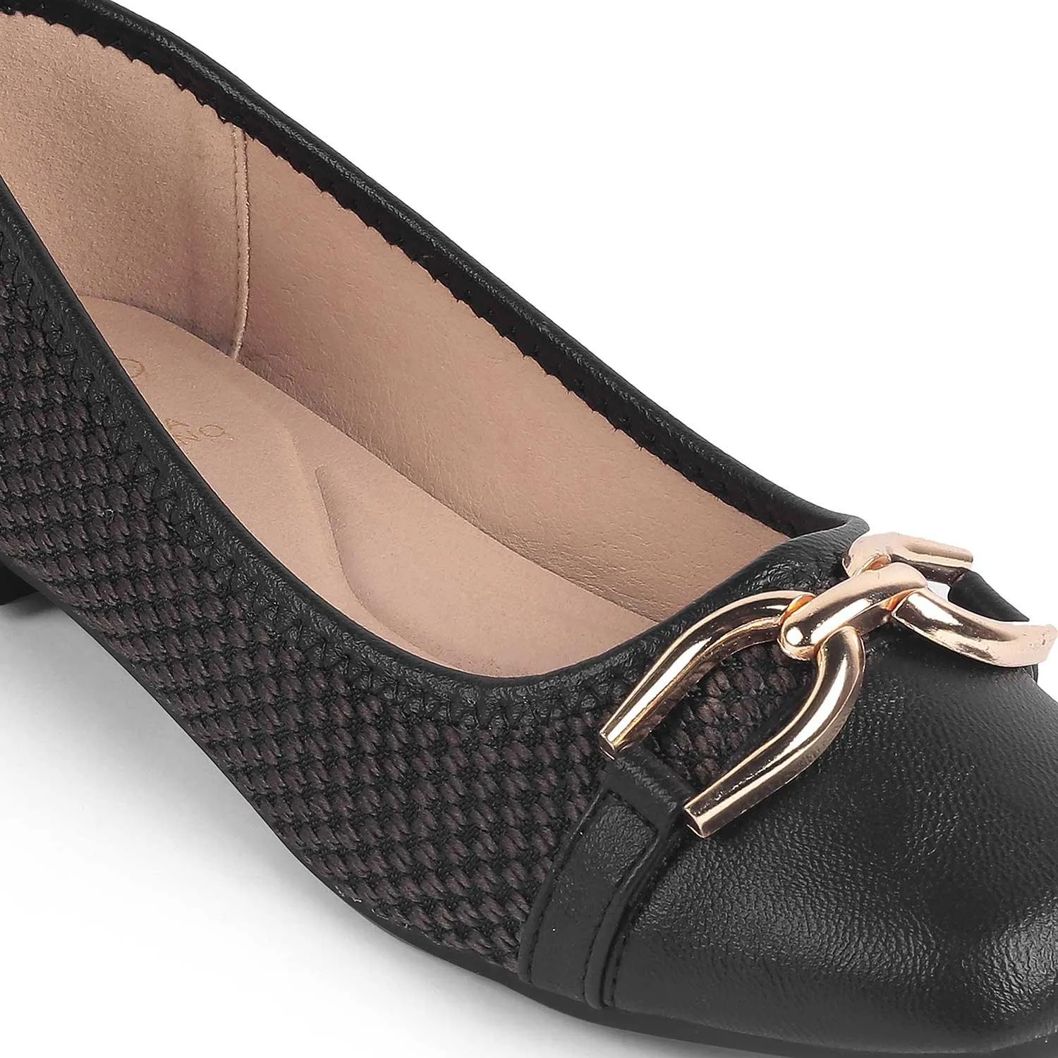Tresmode Yolky Black Women's Dress Ballerinas