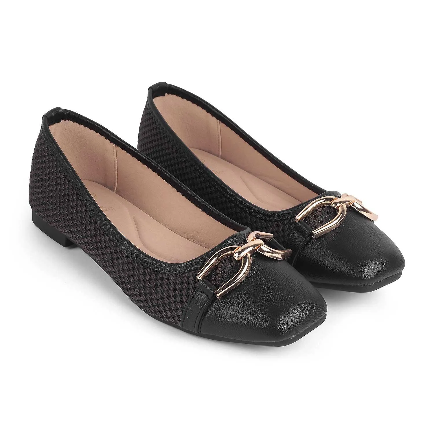 Tresmode Yolky Black Women's Dress Ballerinas