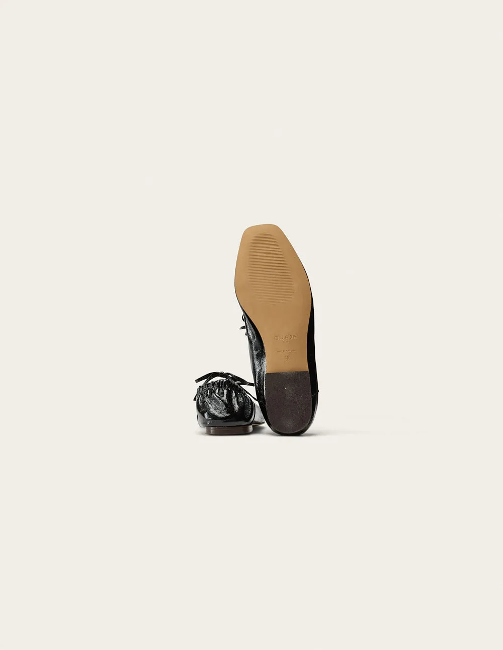 Tula Ballerinas - Black Pleated Leather