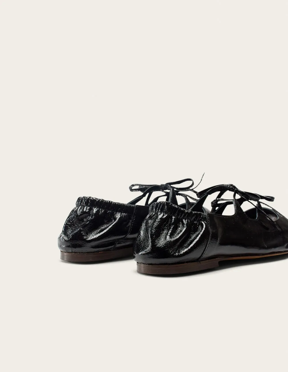 Tula Ballerinas - Black Pleated Leather