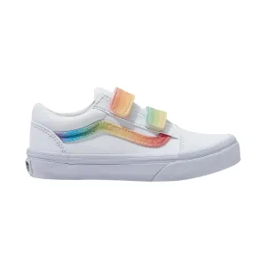 Vans Girl's (Preschool) Old Skool V Rainbow/True White/Multi