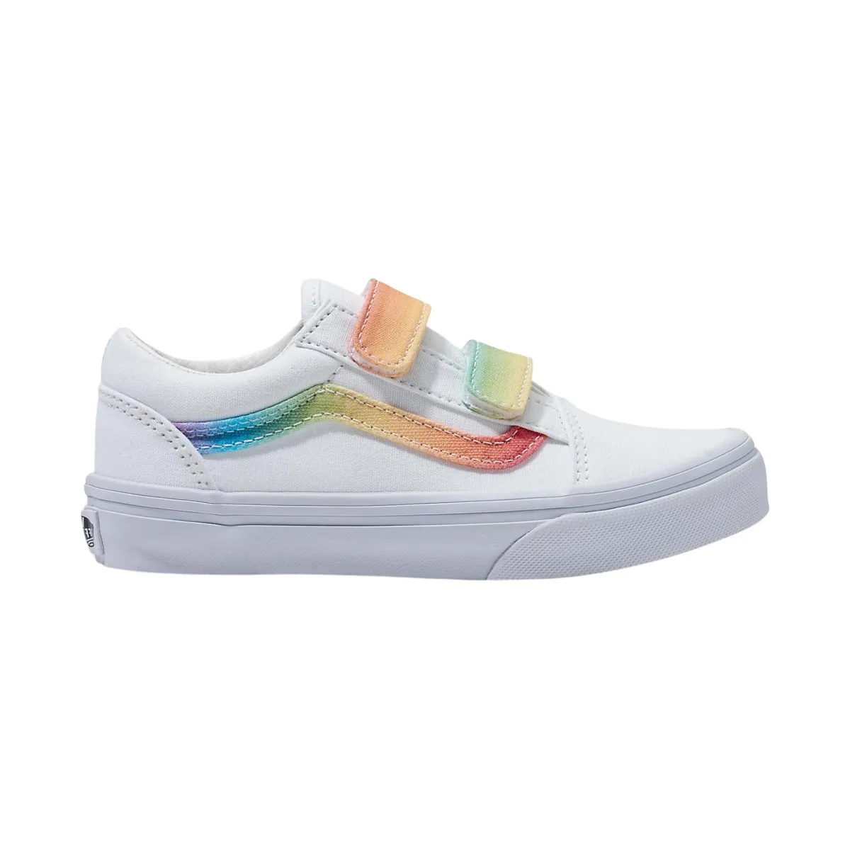 Vans Girl's (Preschool) Old Skool V Rainbow/True White/Multi