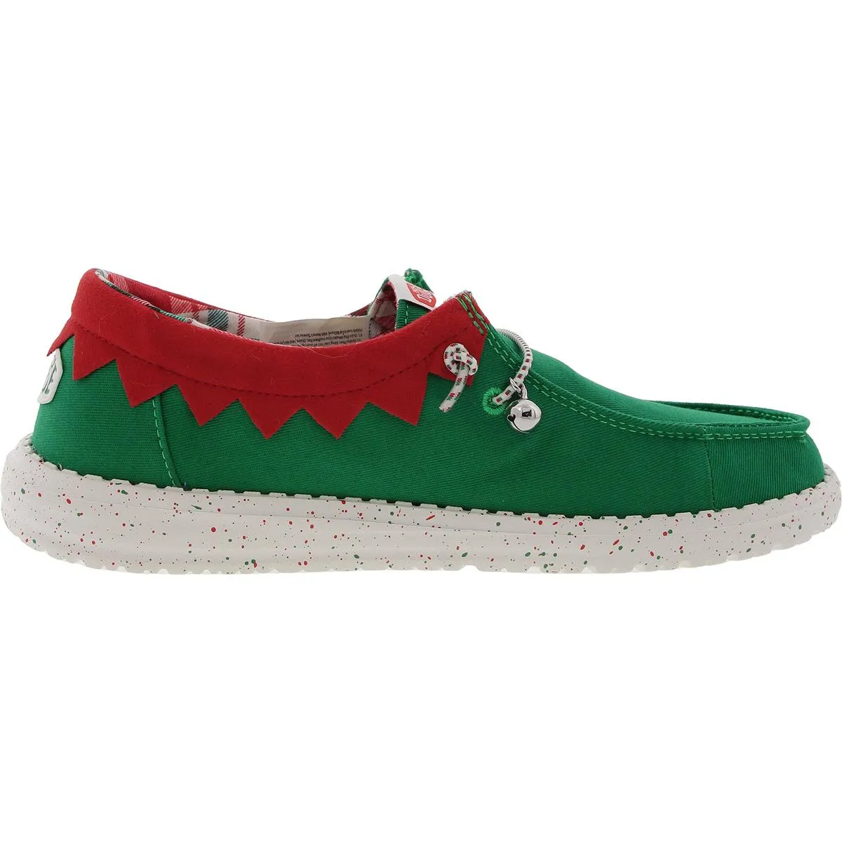 Wendy Holiday Elf Womens Plaid Canvas Slip-On Sneakers