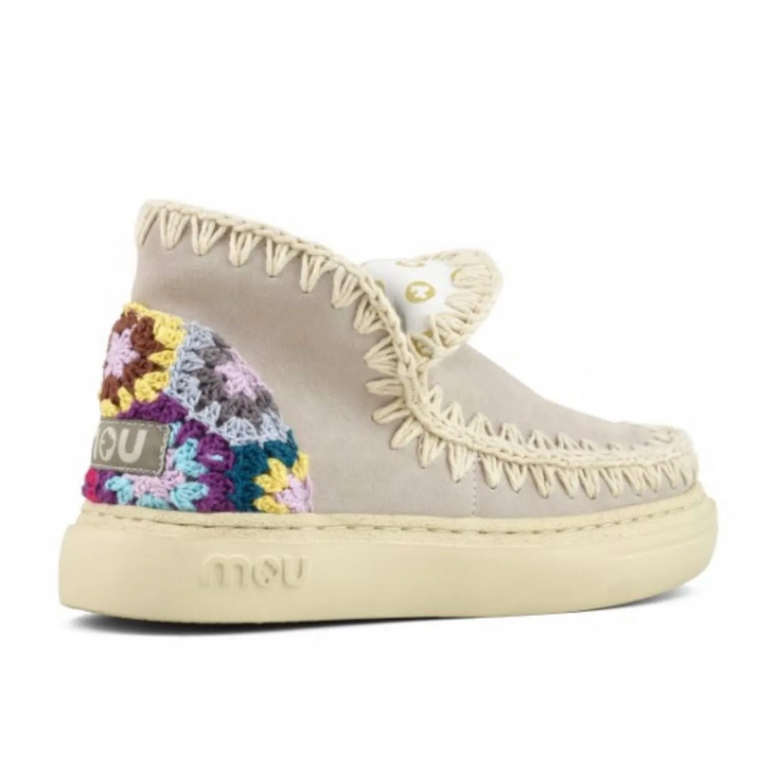 Women's Bold Eskimo Sneaker With Crochet Heel In Chalk