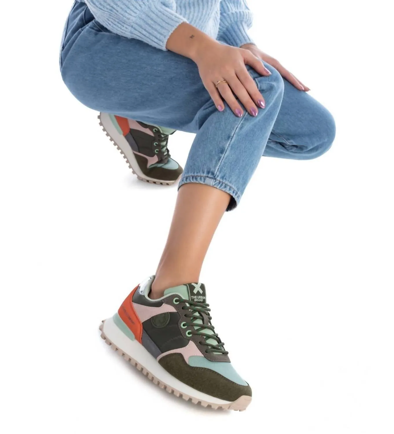 Women's Textile Sneakers In Khaki