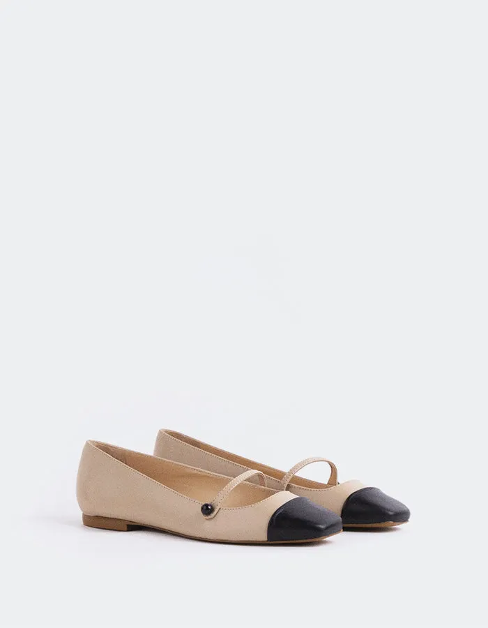 Yarrow Black.Nude Leather