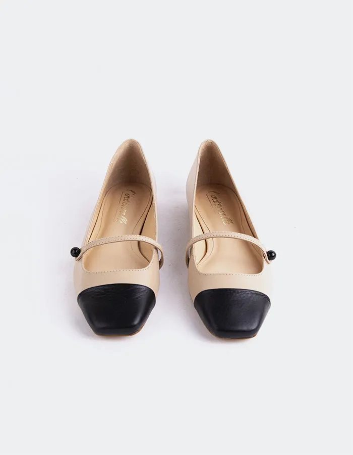 Yarrow Black.Nude Leather