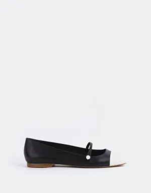 Yarrow Off Wht.Black Leather