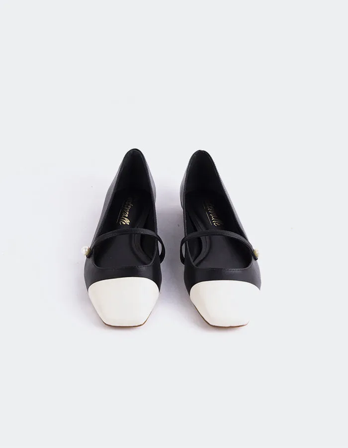 Yarrow Off Wht.Black Leather