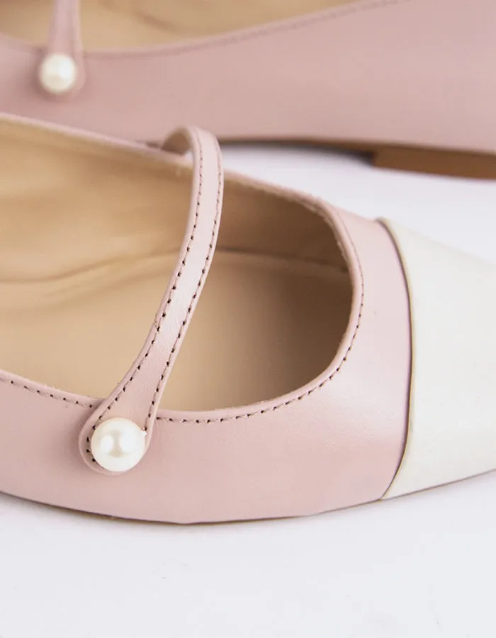 Yarrow Off Wht.Pink Leather